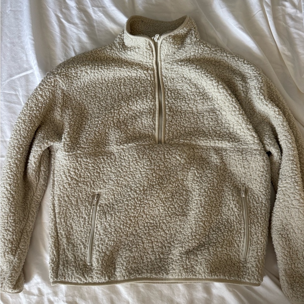 SKIMS Zip-Up Cream Sweater